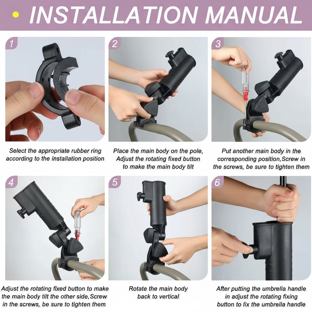 Multi-Angle Plastic Umbrella Clamp