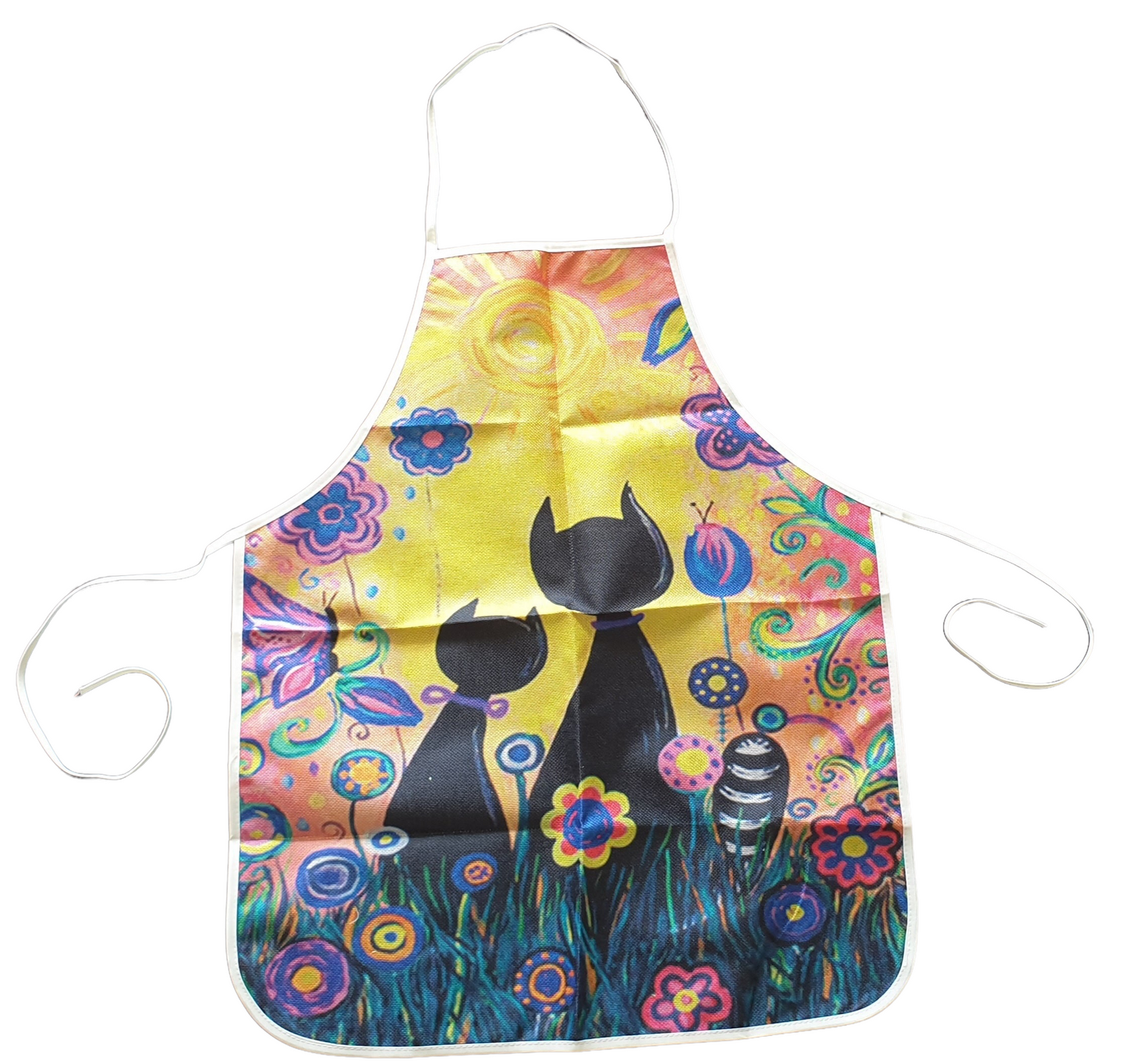 Adults Apron SPIRIT SPARKPLUGS Sunset Silhouette Cat