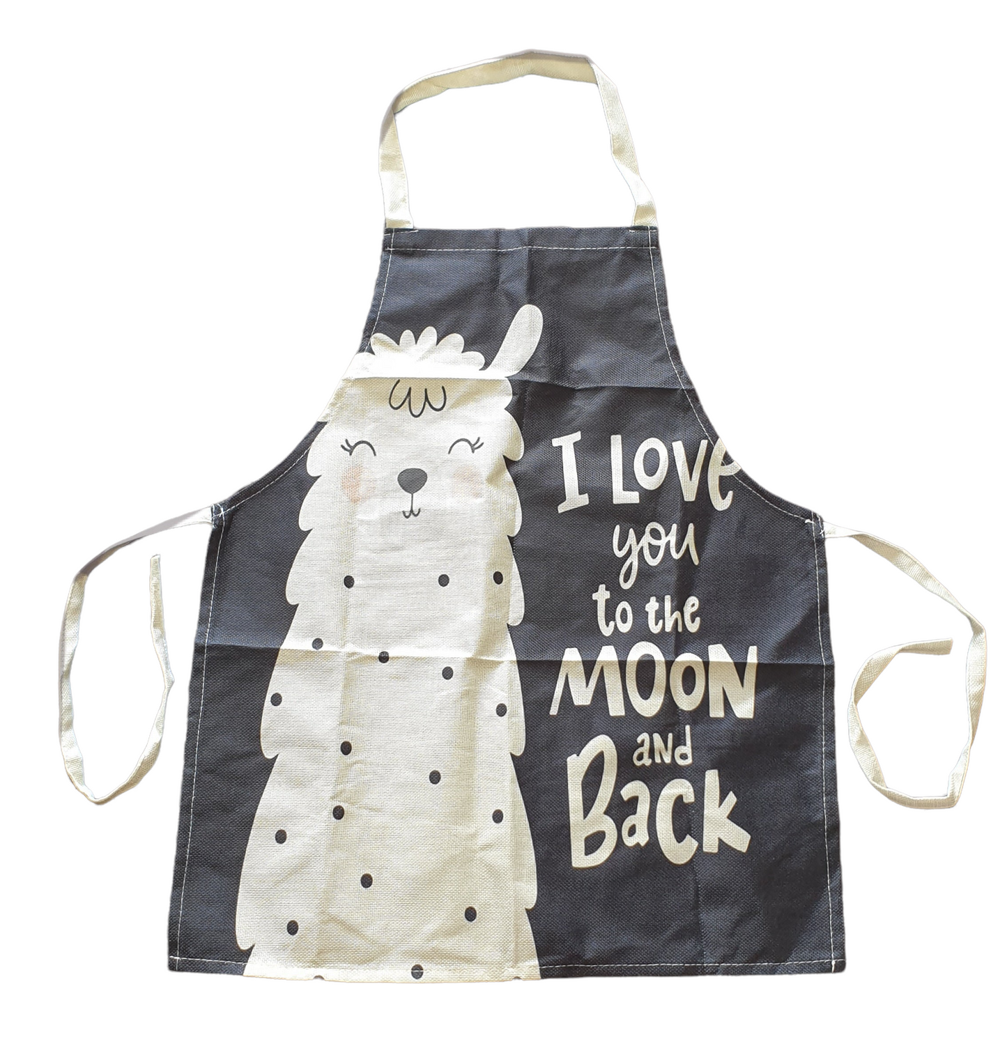 Adults Apron SPIRIT SPARKPLUGS Llama - I Love You to the Moon and Back
