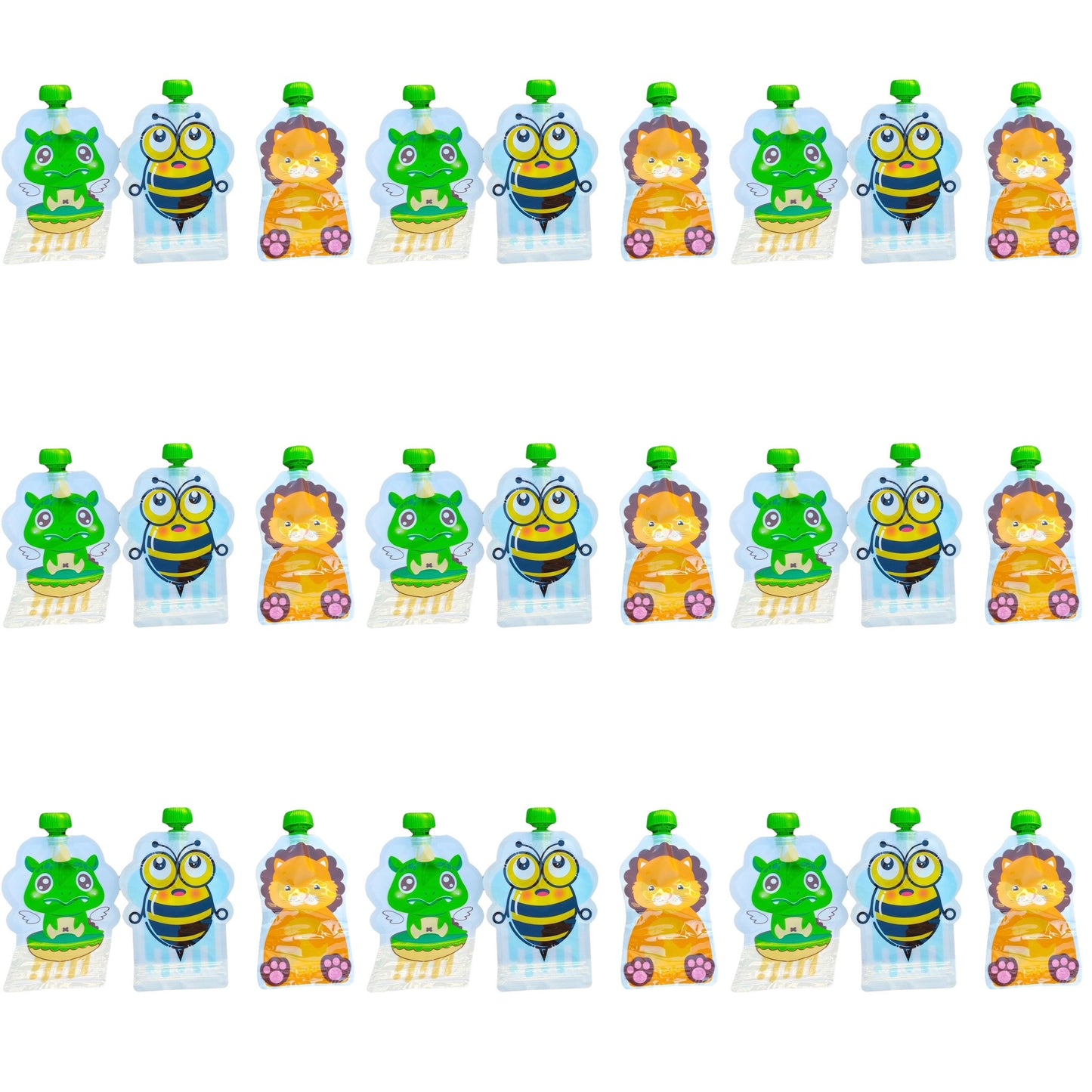 Kids Refillable Squeeze Pouch SPIRIT SPARKPLUGS Assorted Bulk Set / 27 Bags