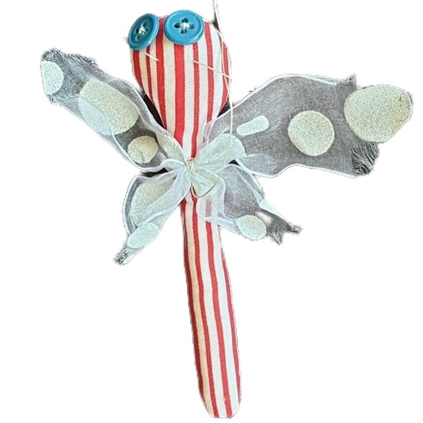 Flying Dragonfly Splash Quilting Red stripe