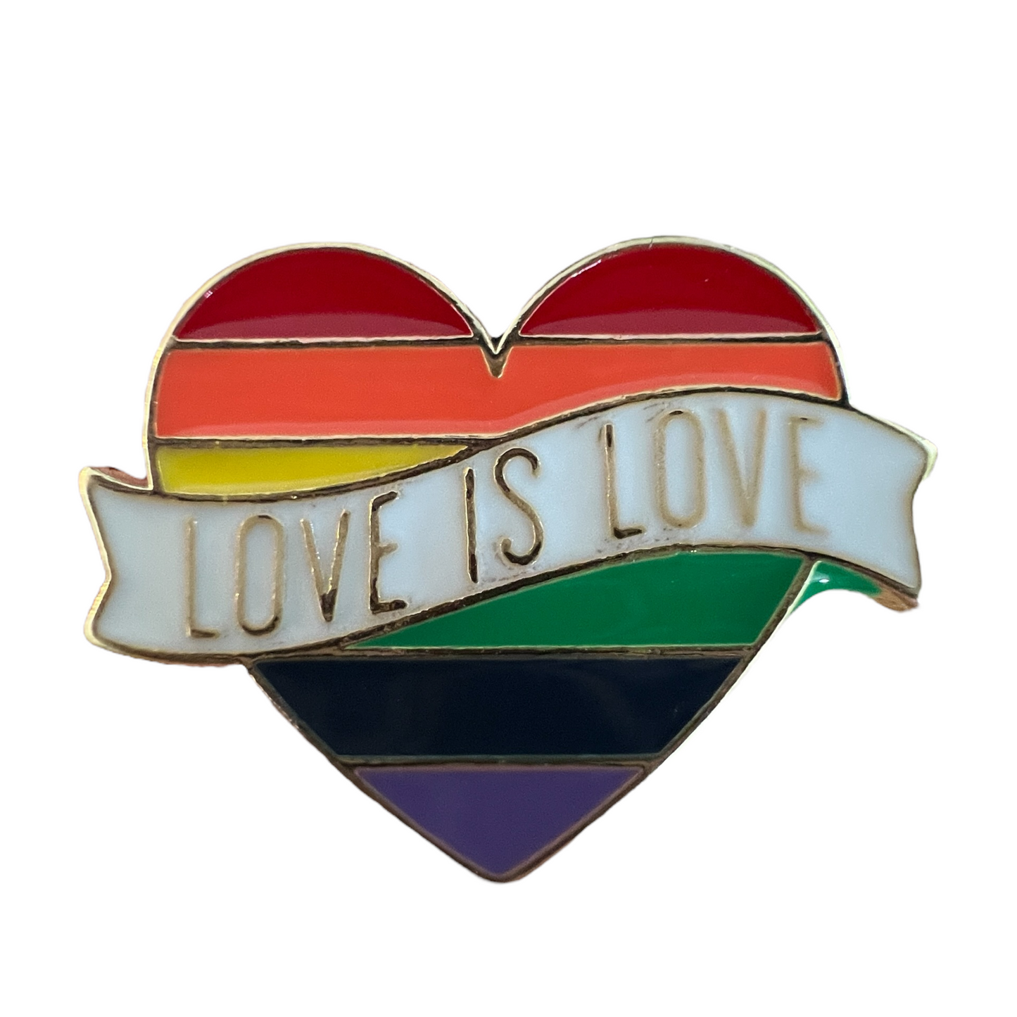 Pin — LGBT Pride Series SPIRIT SPARKPLUGS ‘Love is Love’ Heart / Gold