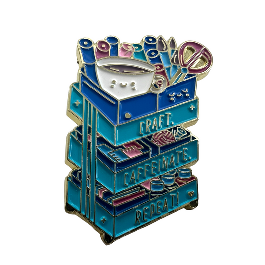 Pin — Craft Cart “Craft. Caffinate. Repeat’ SPIRIT SPARKPLUGS