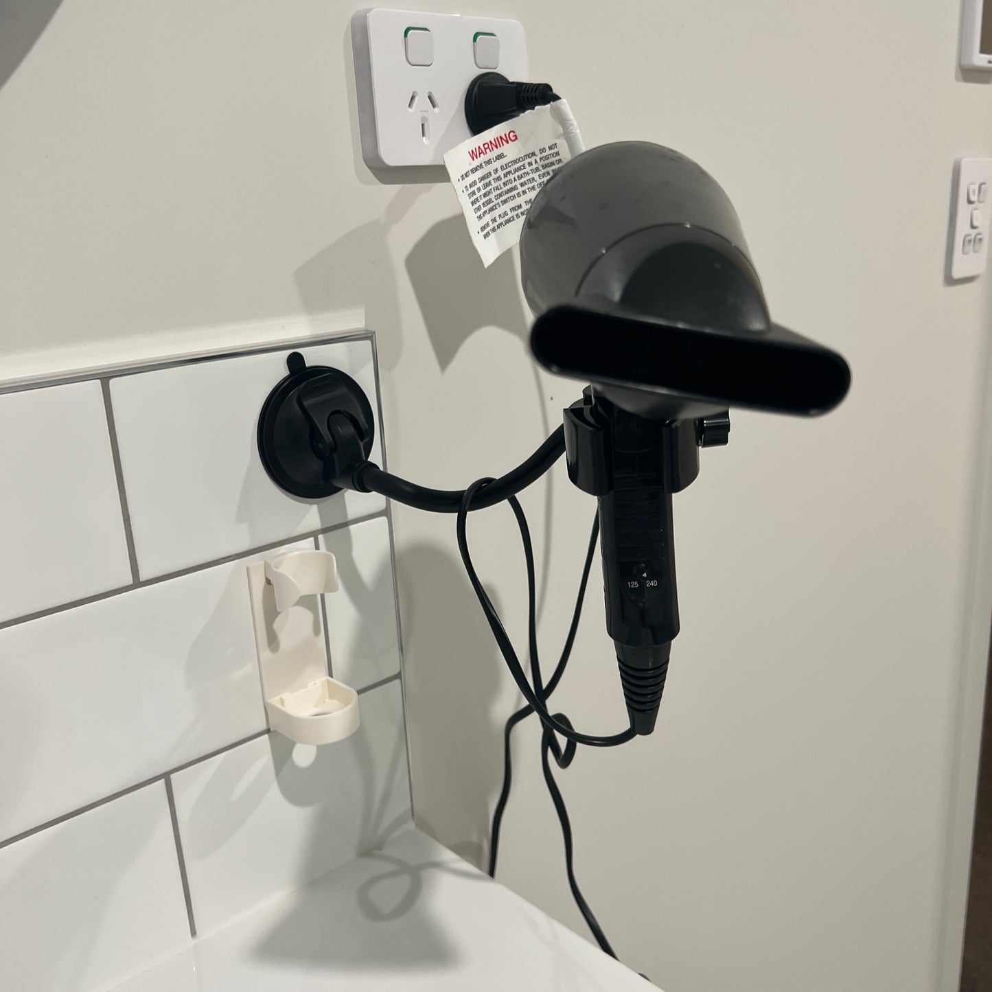 Suction On Portable Hair Dryer Holder
