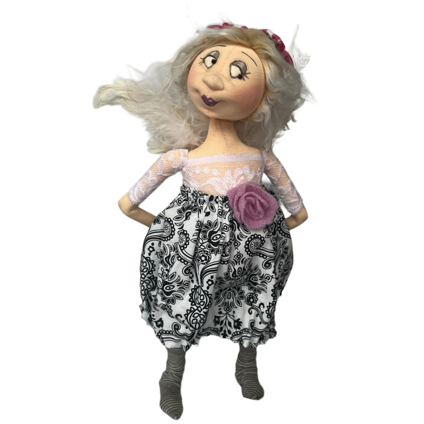 Tina, Sitting Standing Dolls Splash Quilting Large / Paisley Dress