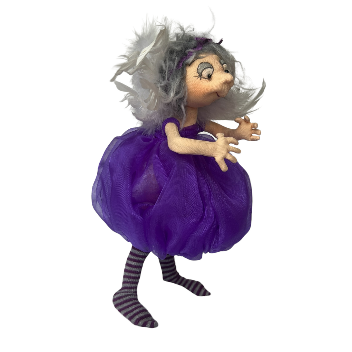 Tina, Sitting Standing Dolls Splash Quilting Small / Purple Dress
