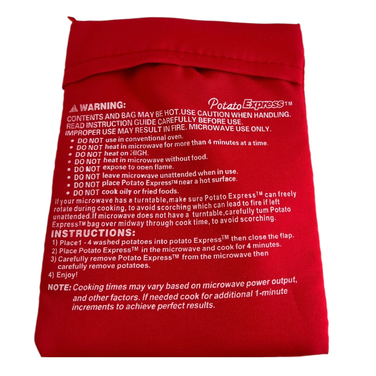 Reusable Microwave Potato Cooking Bag SPIRIT SPARKPLUGS Red