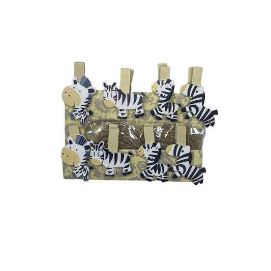 Photo Pegs for decoration — Zebra Photo Mounting Supplies SPIRIT SPARKPLUGS Zebra Wooden Clip — Lucky Dip
