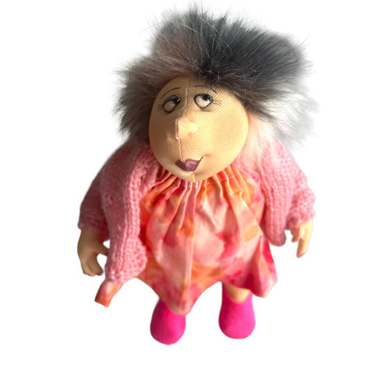 Aunt Christy (based on a Jill Maas Doll) Splash Quilting Aunt Christy Pink Cardigan