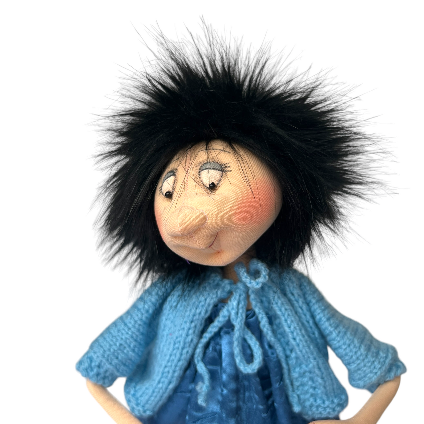 Tina, Sitting Standing Dolls Splash Quilting Large / Blue Dress