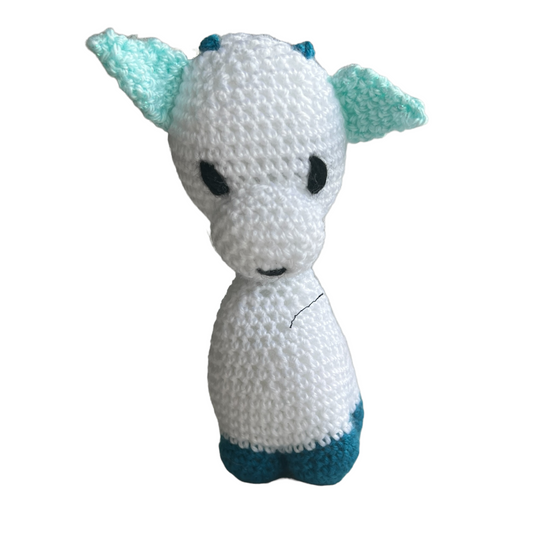 Handmade Crochet Animals Splash Quilting Deer White + Green