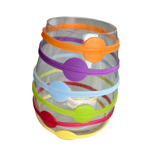 Silicone Drink Identifier Bands, 6 PACK