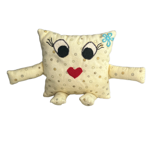 Assorted Toys Splash Quilting Square Smiley Face Pale yellow