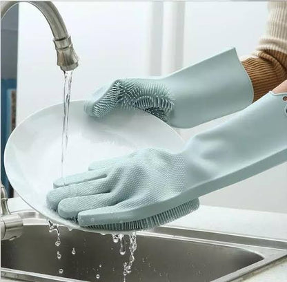 Dish Washing Scrubber Gloves
