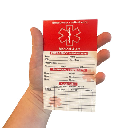 Medical Alert Card — Emergency Medical Card