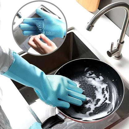 Dish Washing Scrubber Gloves