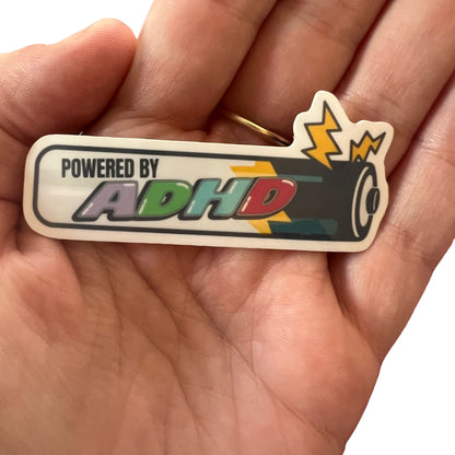 Sticker — ‘Powered By ADHD’ Battery