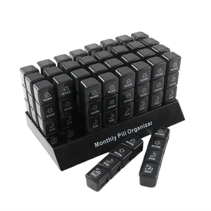 Monthly Pill Organiser — 4x Day.