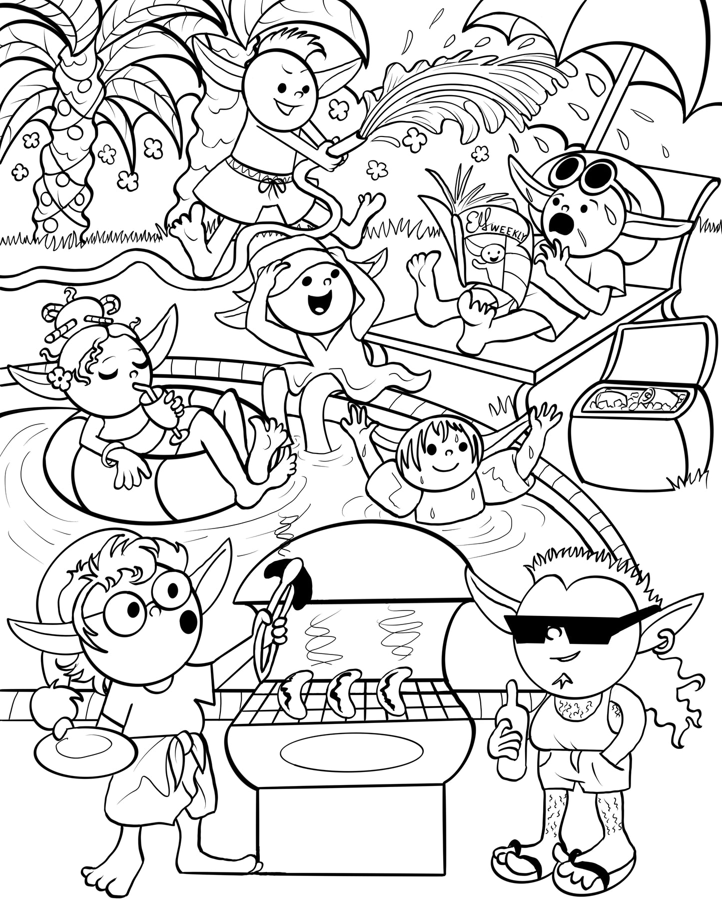 Colour-In Christmas Card — By Artist Geri Herd