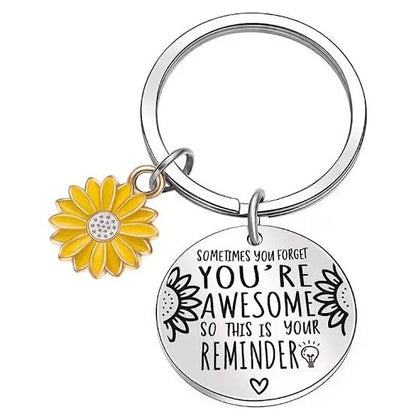 ‘You’re Awesome’ Sunflower Keyring