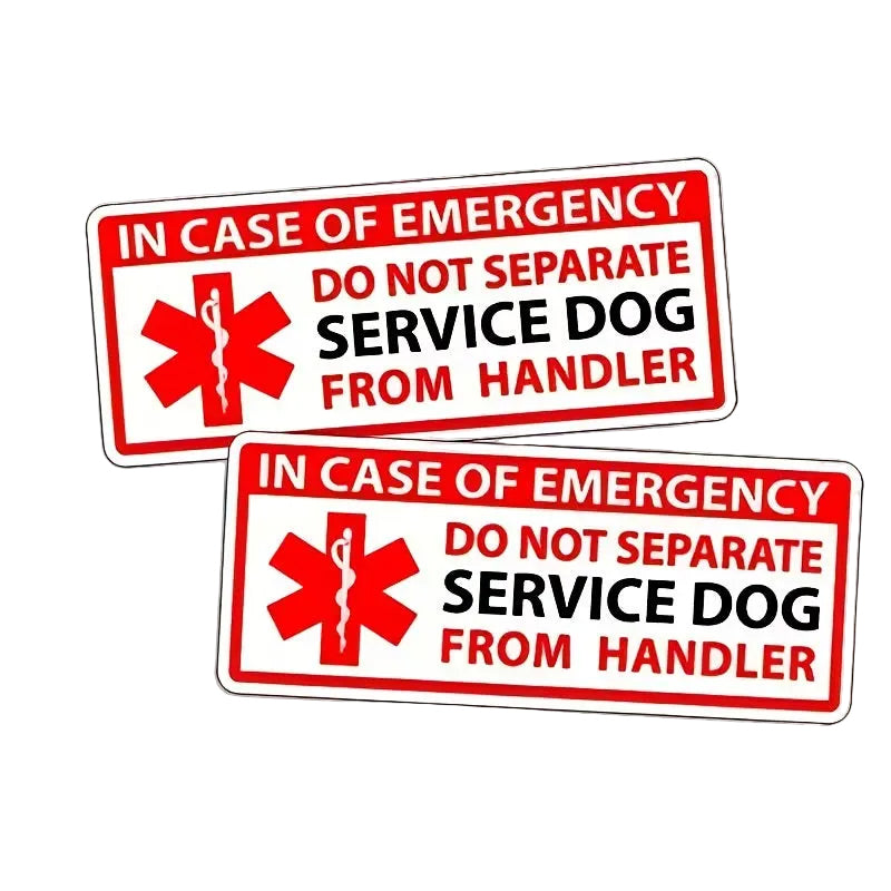 Sticker — Service Dog: In case of emergency. Do not separate dog from handler.