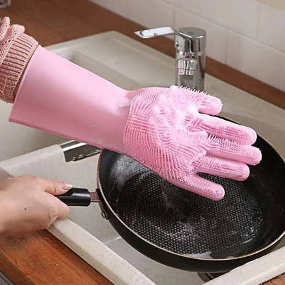Dish Washing Scrubber Gloves