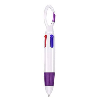 Four Colour Pen with Carabiner Clip