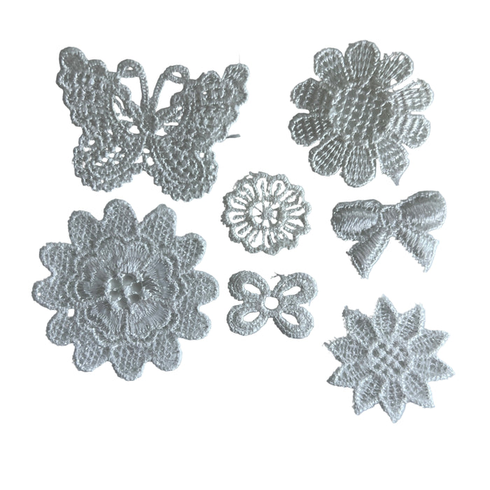 Embroidered Lace — Flowers + Hearts