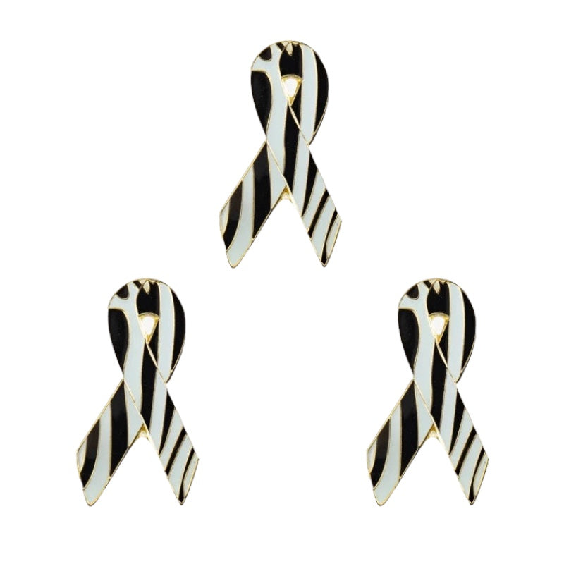 Zebra Awareness Ribbon Pin