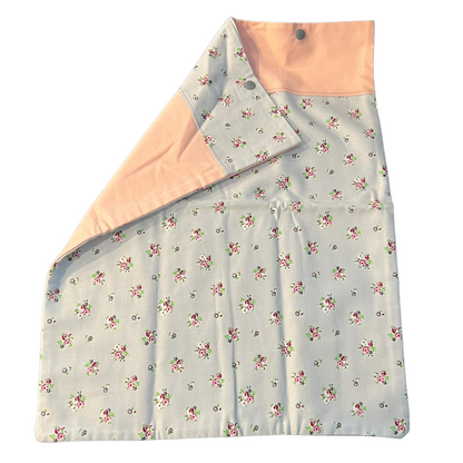 Reusable Cotton Nappy Bags  Splash Quilting Floral and Peach  