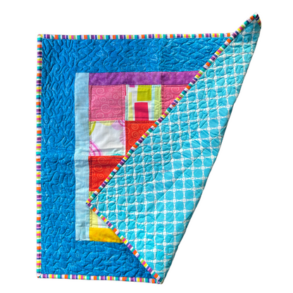 Carseat Capsule Quilt Swaddling & Receiving Blankets Splash Quilting Patterned / Blue Boxed / Blue Back  