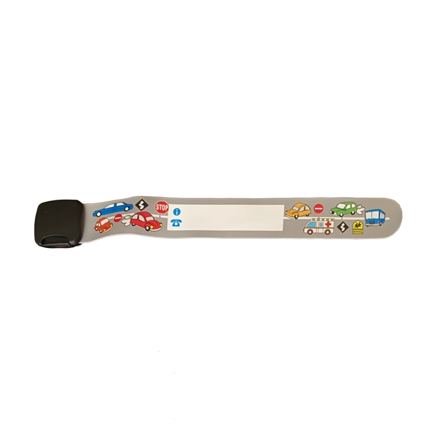 Reusable Safety Wrist Band  SPIRIT SPARKPLUGS Grey Cars  