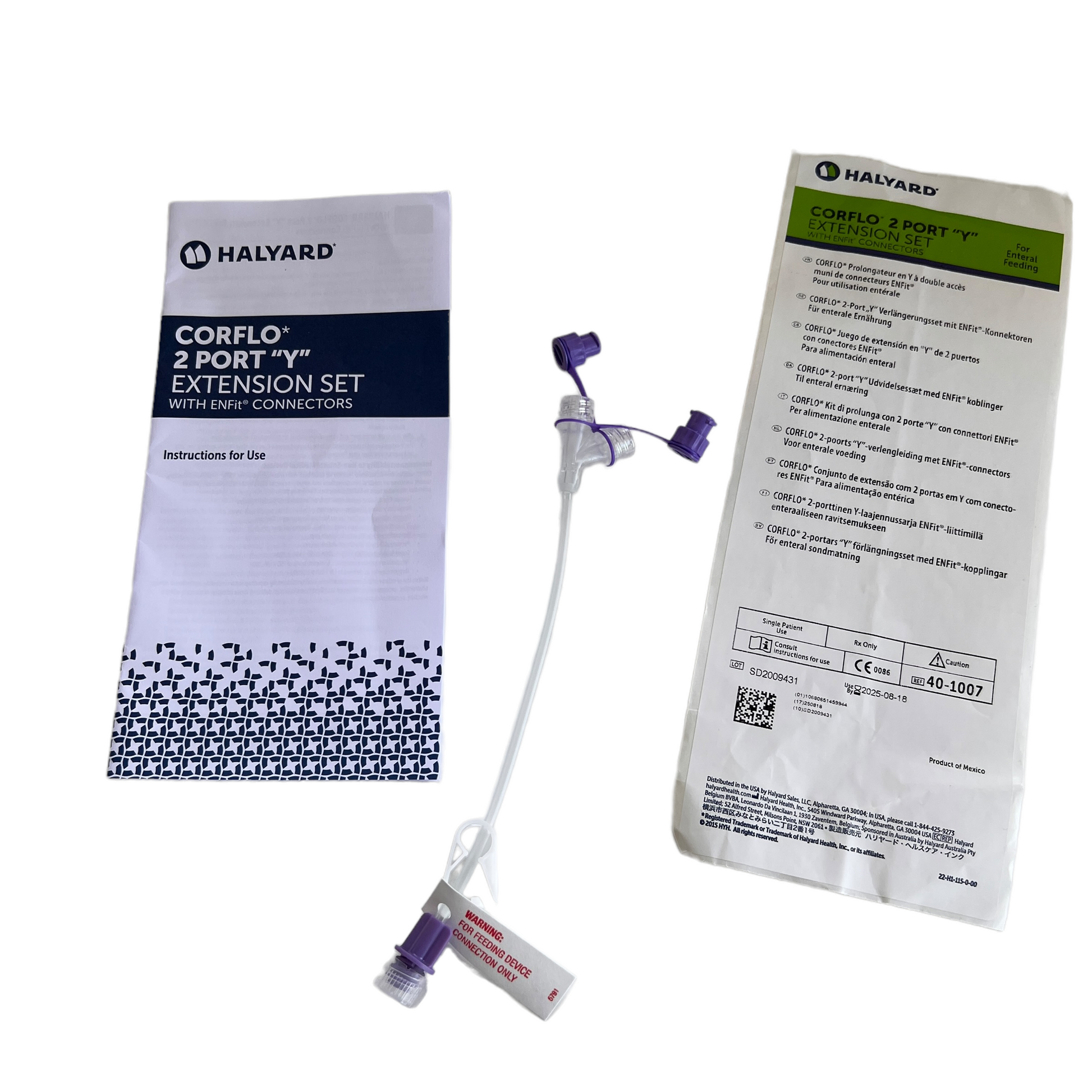 ENFit Feeding Tube Extension Set by Corflo (Short) Medical Supplies SPIRIT SPARKPLUGS   