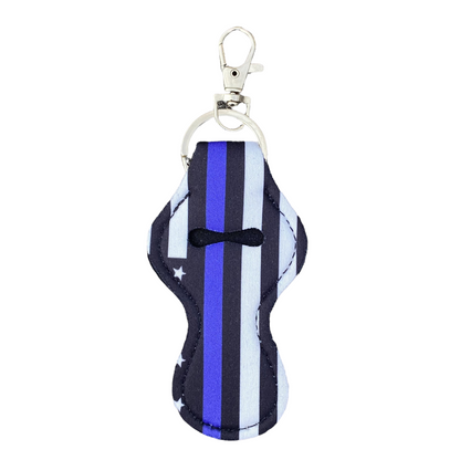Keyring — Lipstick/Chapstick Holder Keychains SPIRIT SPARKPLUGS Navy Stripe  